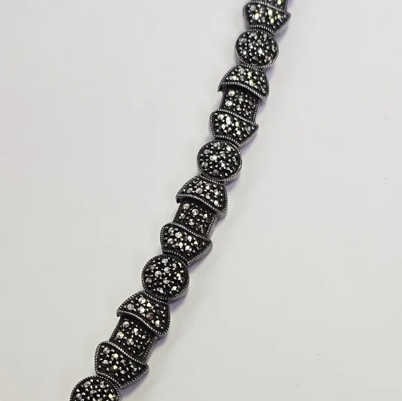 Judith Jack Art Deco Style Sterling Silver & Marcasites Bracelet! - Picture 3 of 6